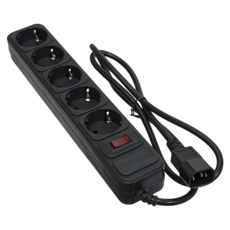 Фільтр мережевий Patron SP-1053U 1м, 5 розеток, чорний (EXT-PN-SP-1053U)